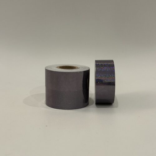 Roll of Black Sparkles hula hoop tape on a white background